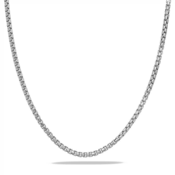 Silver hollow box chain