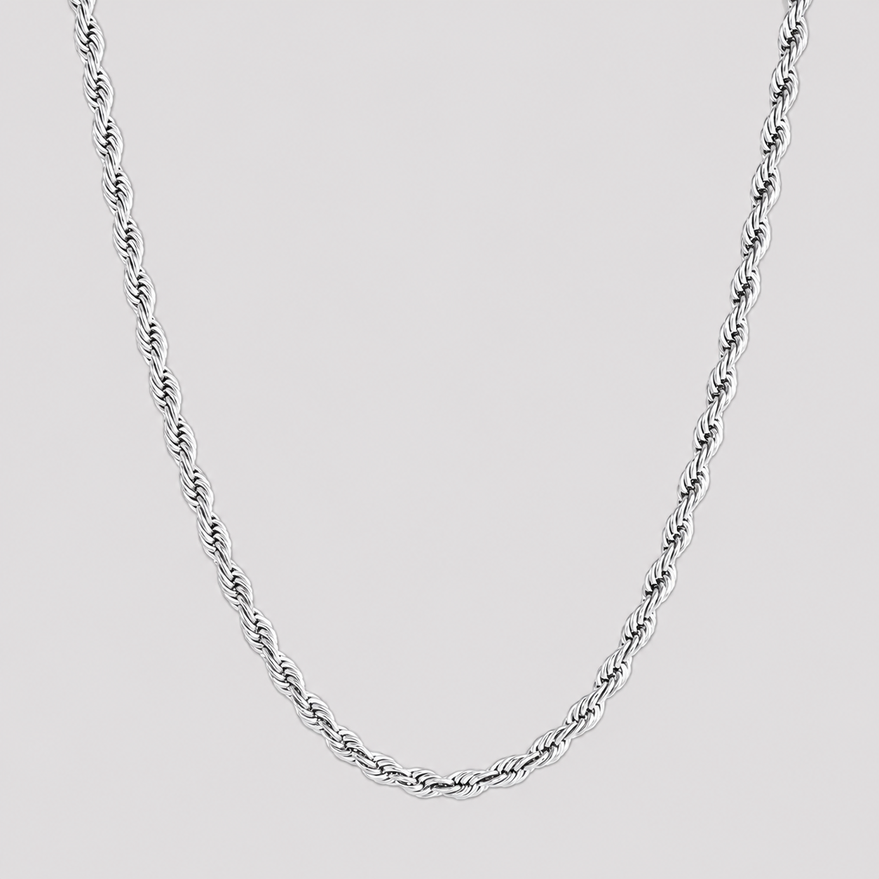Silver rope chain 4 mm