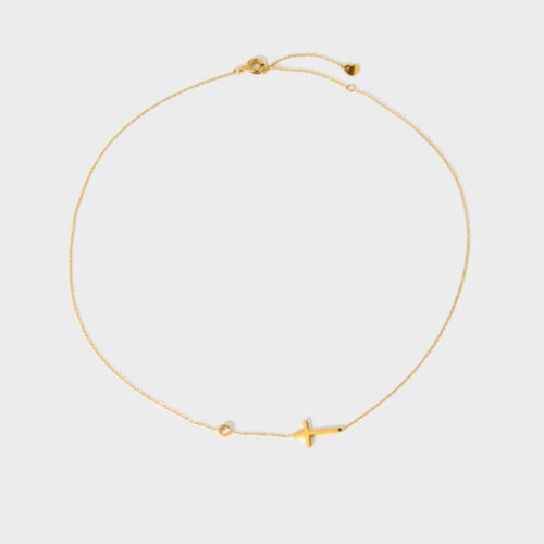 Cross and diamond necklace