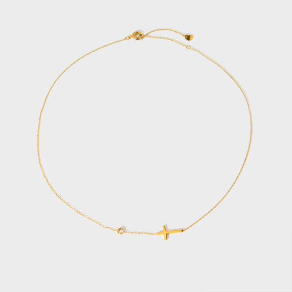 Cross and diamond necklace