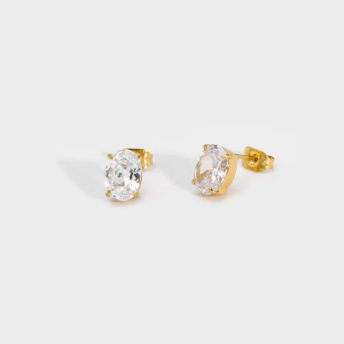 Oval diamond earrings