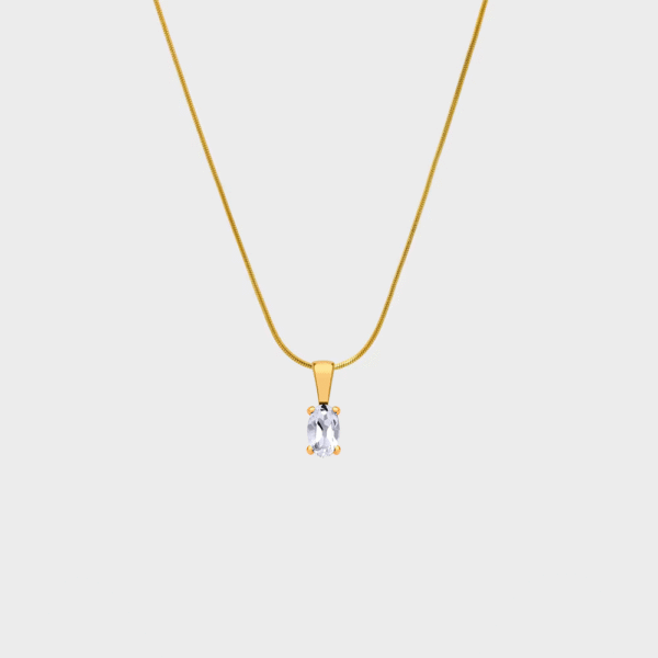 Oval diamond necklace