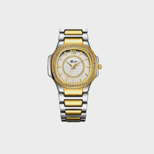Gold and Silver diamonds watch