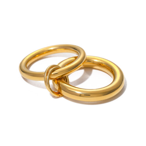 Gold Interlocking ring