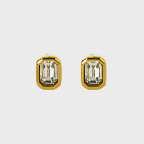 Emerald cut studs
