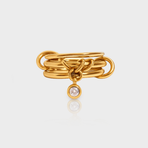Gold spinelli triple stone ring