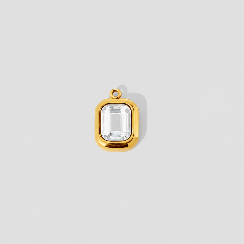 Emerald cut charm