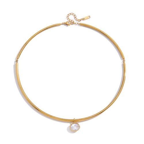 Oval diamond choker