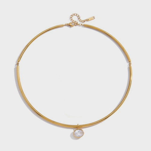 Oval diamond choker