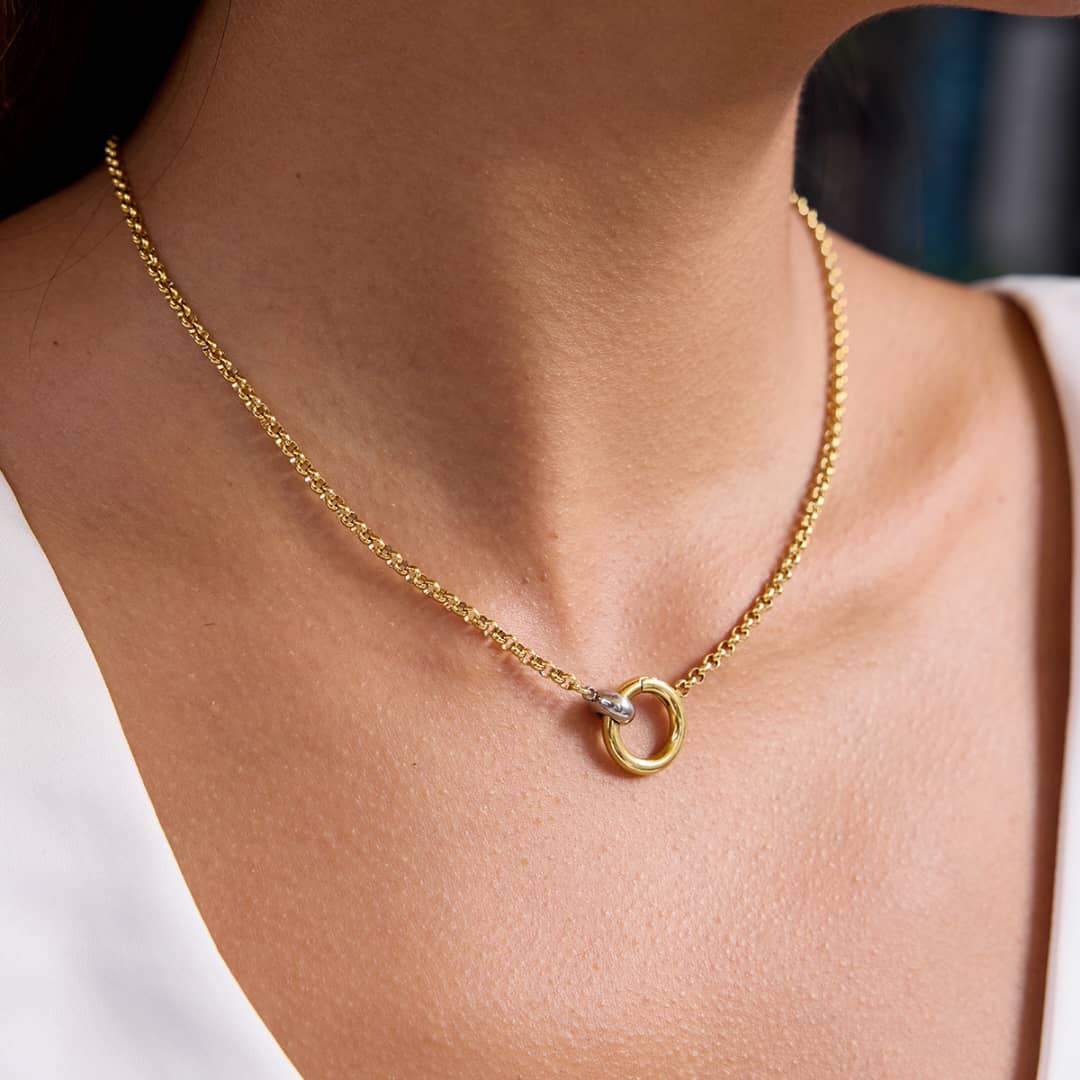 Gold&Silver charm necklace - Imagen 2