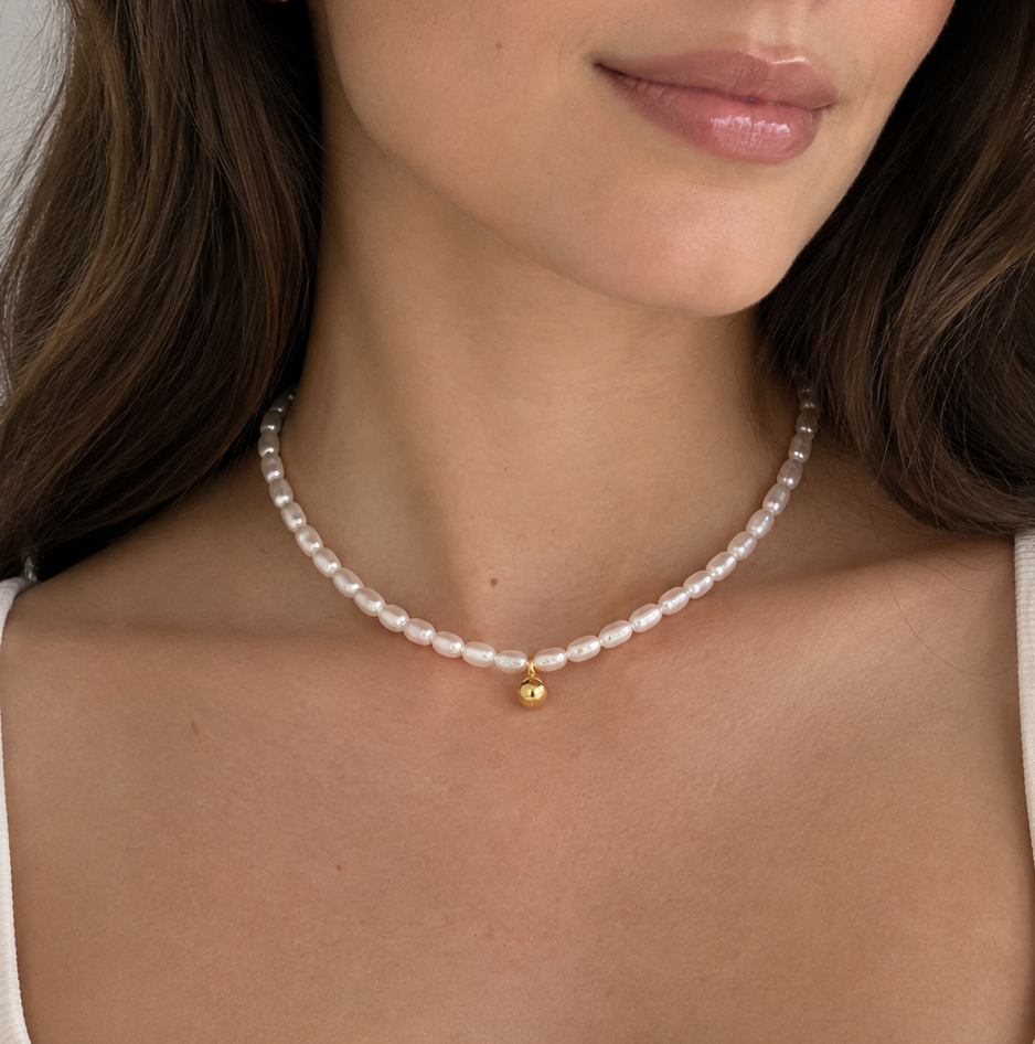 Pearl choker and ball - Imagen 2